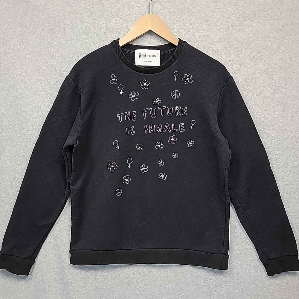 jimi roos The Future Is Female Embroidered Sweatshirt Sz S Italy‎ Made Boutique